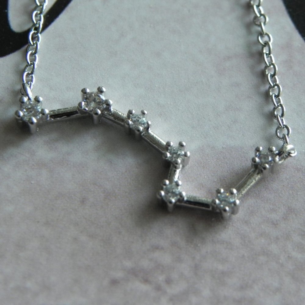 Scorpio Constellation Necklace With Clear CZ Stone